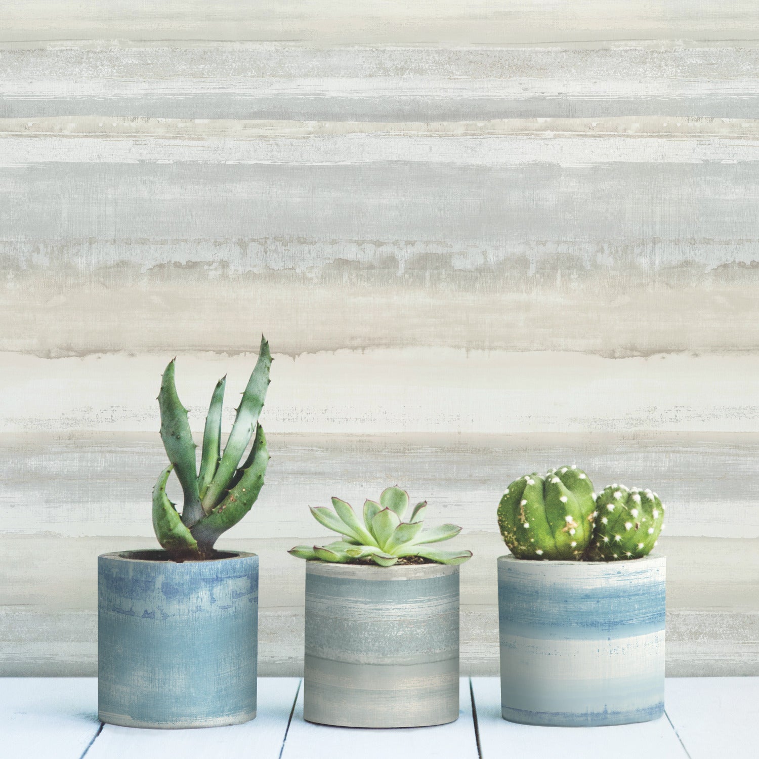 Watercolor Stripe P&S Wallpaper in a room setting