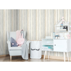 Watercolor Stripe P&S Wallpaper in a room setting