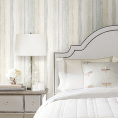 Watercolor Stripe P&S Wallpaper in a room setting