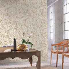 Marble Peel and Stick Wallpaper in a room setting