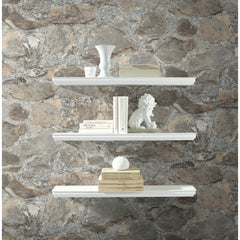 Weathered Stone Peel and Stick Wallpaper in a room setting
