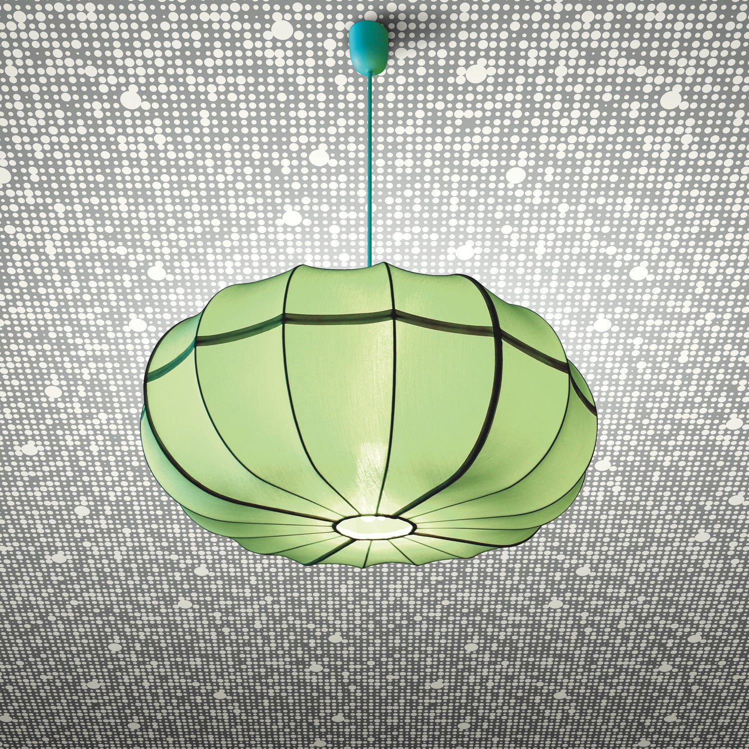 All Over Circles P&S Wallpaper in a room setting