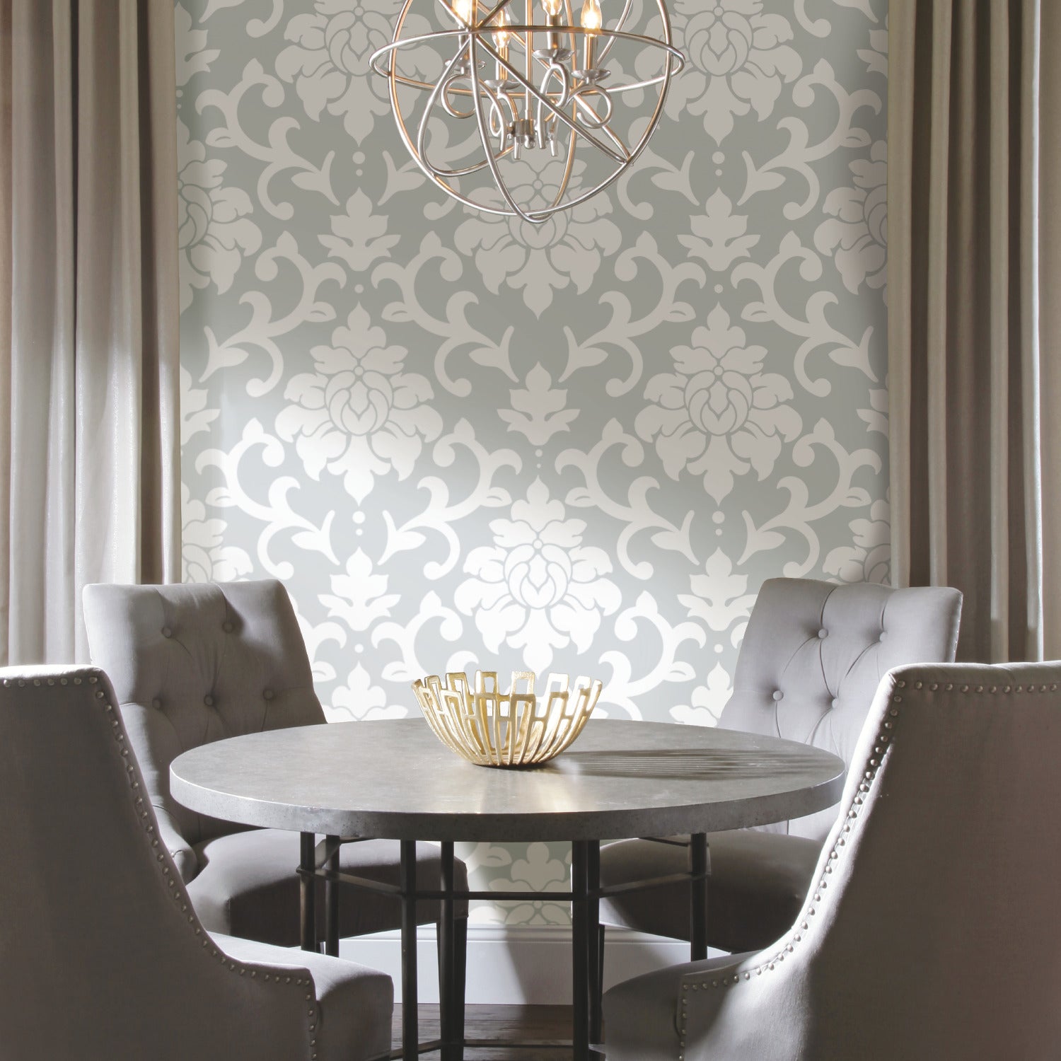 Damask Peel and Stick Wallpaper
