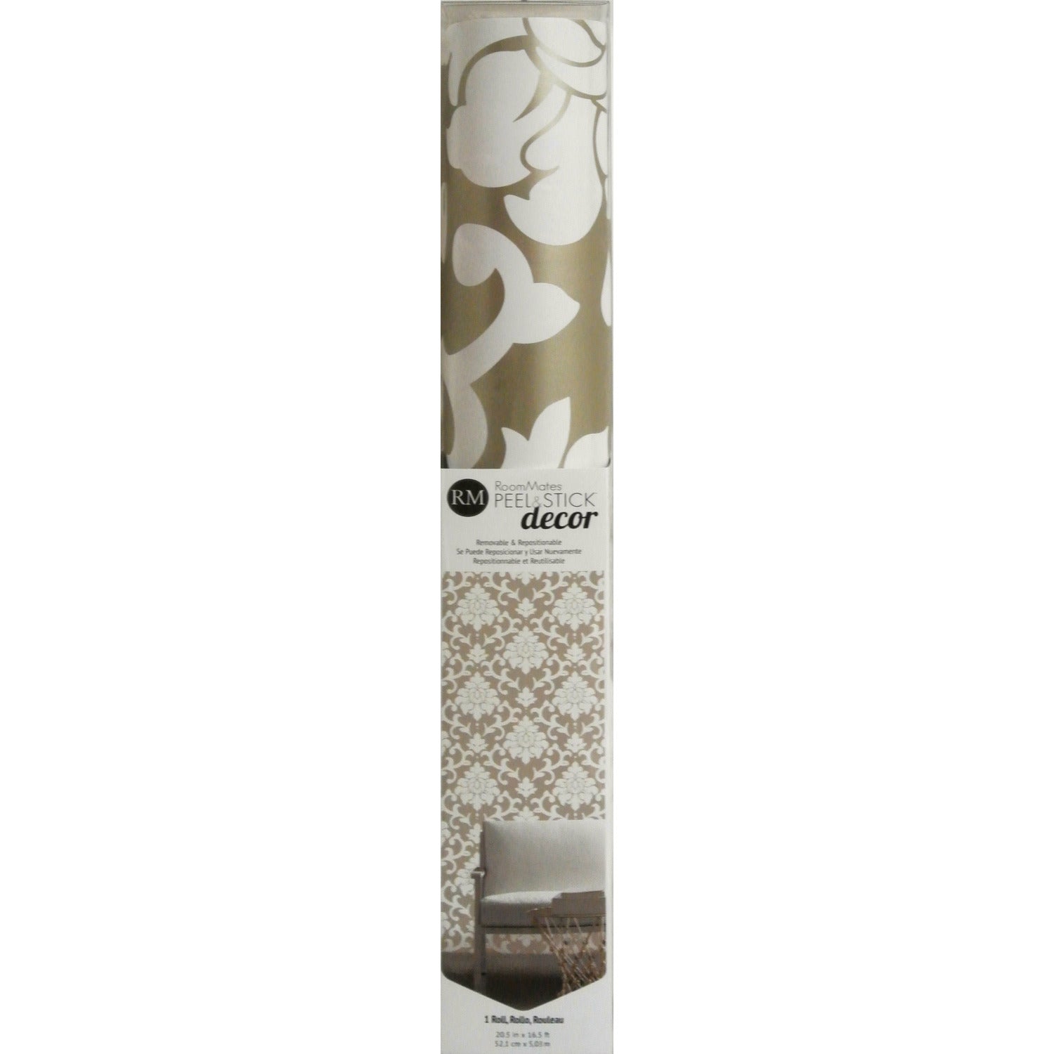 Damask Peel and Stick Wallpaper