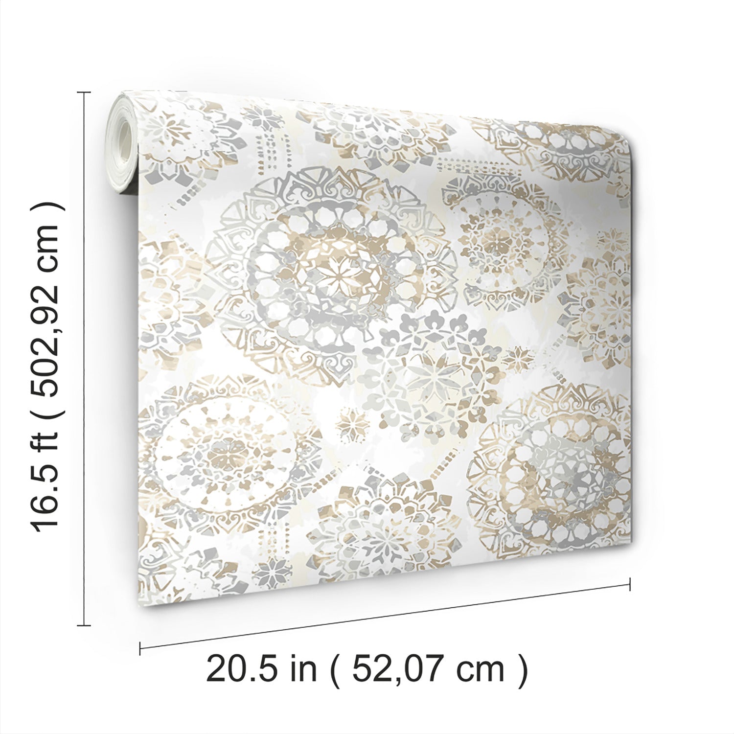 Bohemian Peel and Stick Wallpaper - dimensions