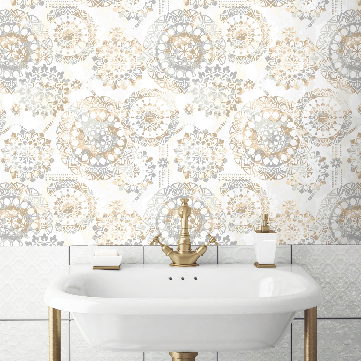 Bohemian Peel and Stick Wallpaper in a room setting