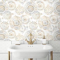 Bohemian Peel and Stick Wallpaper in a room setting