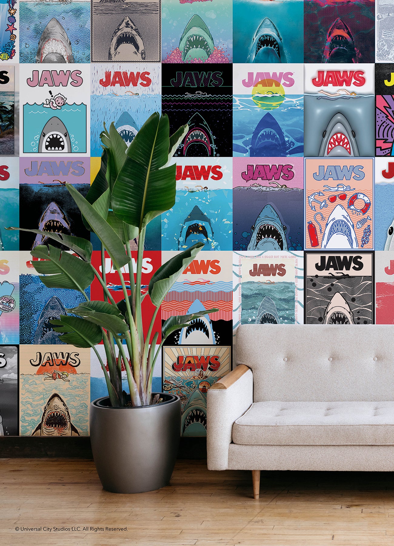JAWS 50th Anniversary Posters P&S Wall Murals in a room setting