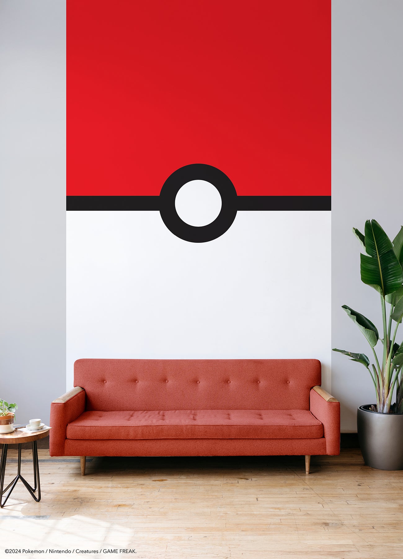 Pokémon Pokeball wall murals in a room setting