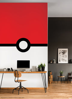 Pokémon Pokeball wall murals in a room setting