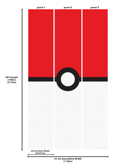 Pokémon Pokeball wall murals - dimensions