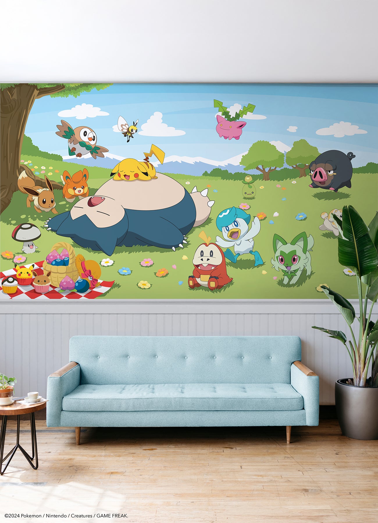 Pokémon Picinic wall murals in a room setting