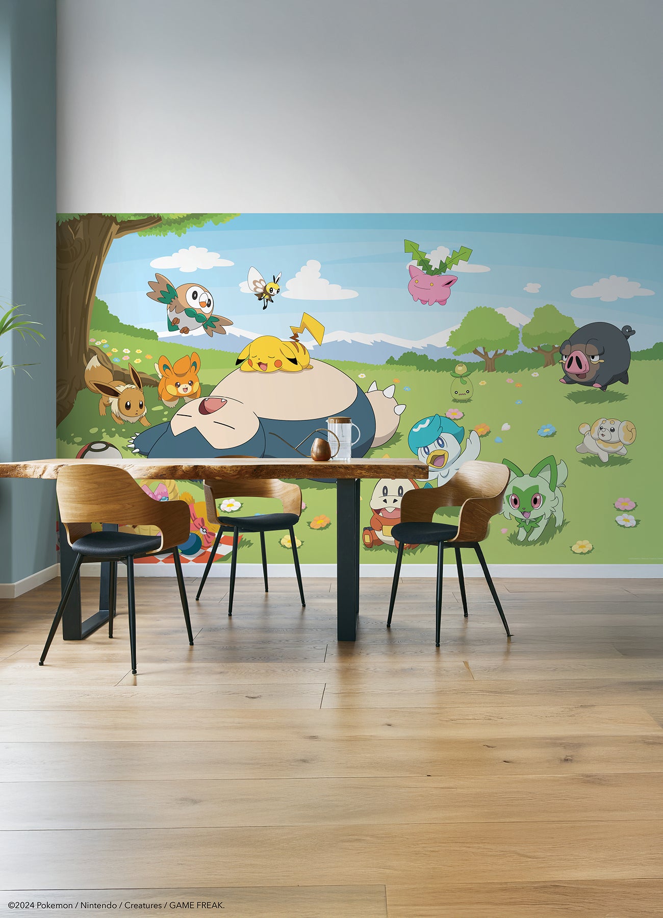 Pokémon Picinic wall murals in a room setting
