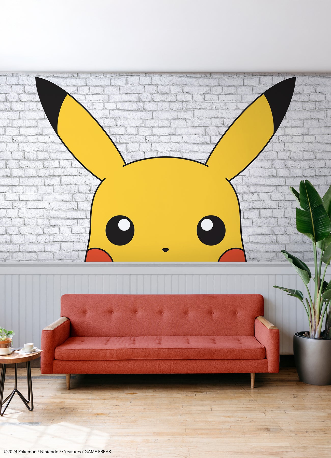 Pokémon Pikachu wall murals in a room setting