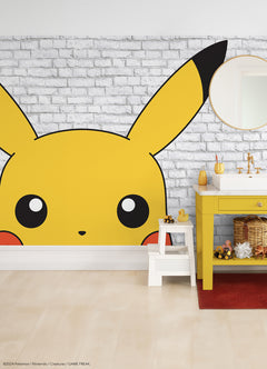Pokémon Pikachu wall murals in a room setting