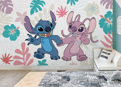 Disney Stitch and Angel P&S Wall Murals in a room setting