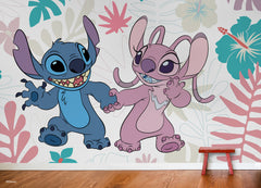 Disney Stitch and Angel P&S Wall Murals in a room setting