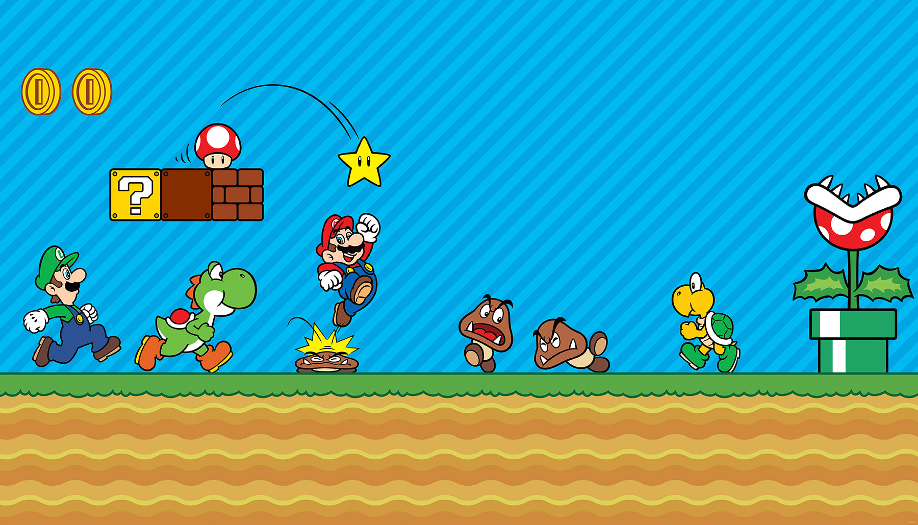 Nintendo Super Mario Classic Scene wall murals by WallPops