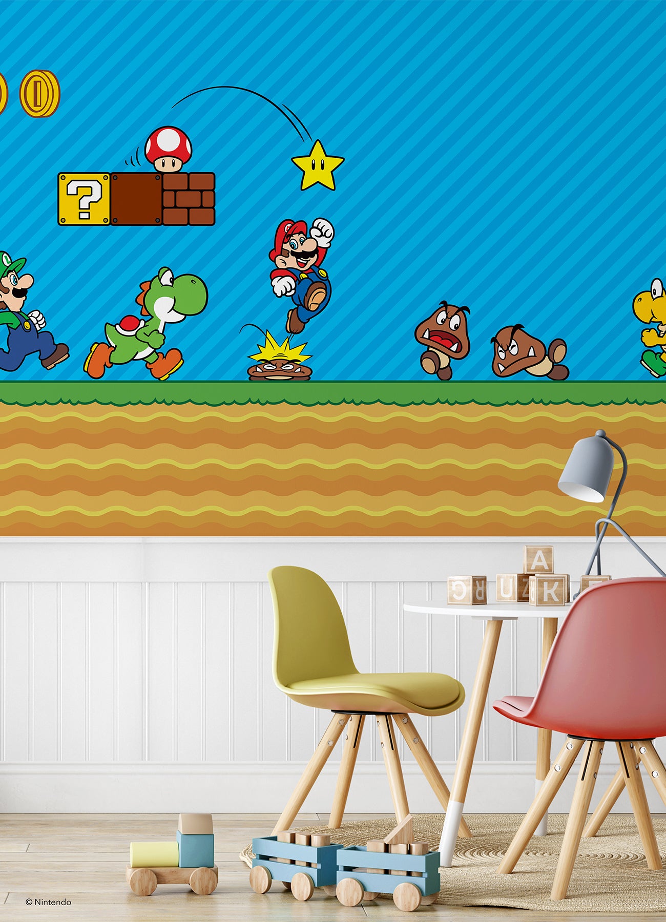 Nintendo Super Mario Classic Scene wall murals in a room setting