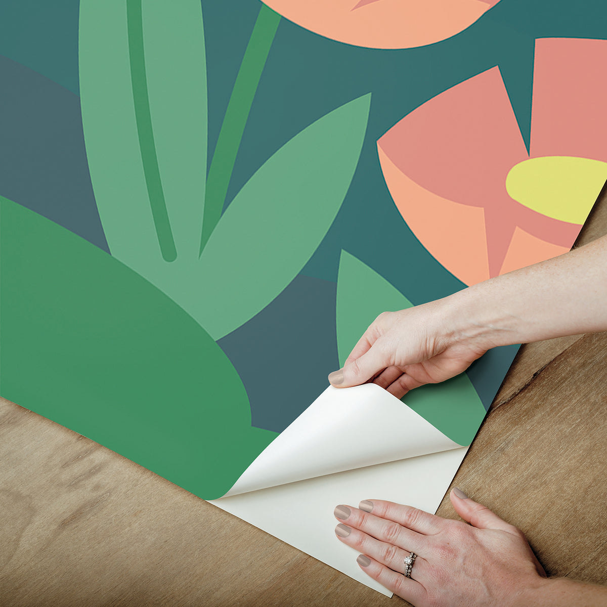 RMM1401-peel-and-stick-wall-mural-peel-application-step