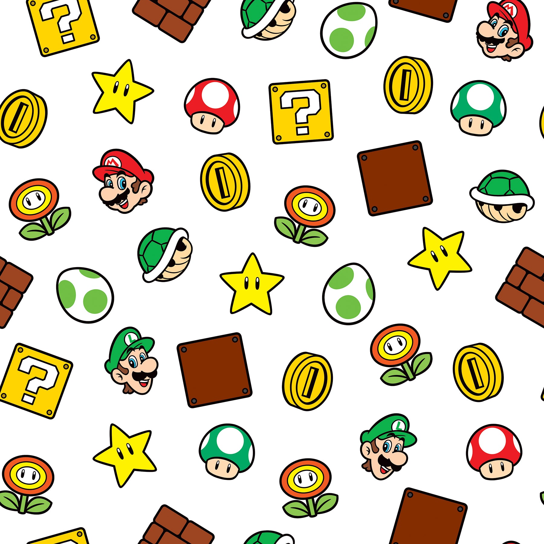 Nintendo Super Mario Power Up Icons P&S Wallpaper by WallPops