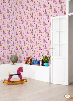 Super Mario Princess Peach P&S Wallpaper in a room setting