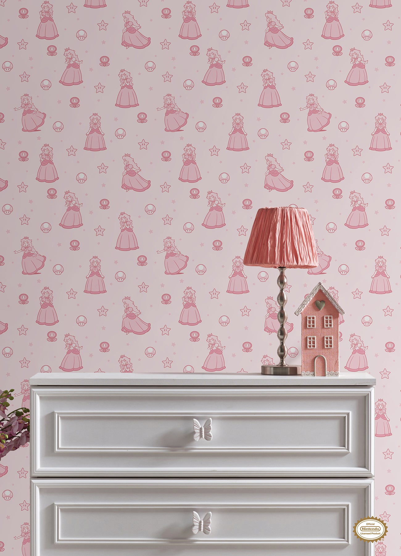 Super Mario Princess Peach P&S Wallpaper in a room setting