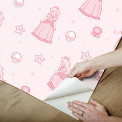 Super Mario Princess Peach P&S Wallpaper peel step