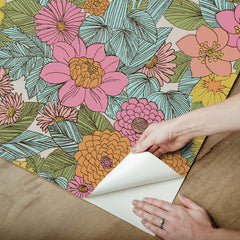 Retro Floral P&S Wallpaper - how to peel