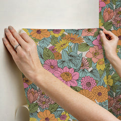 Retro Floral P&S Wallpaper - how to stick