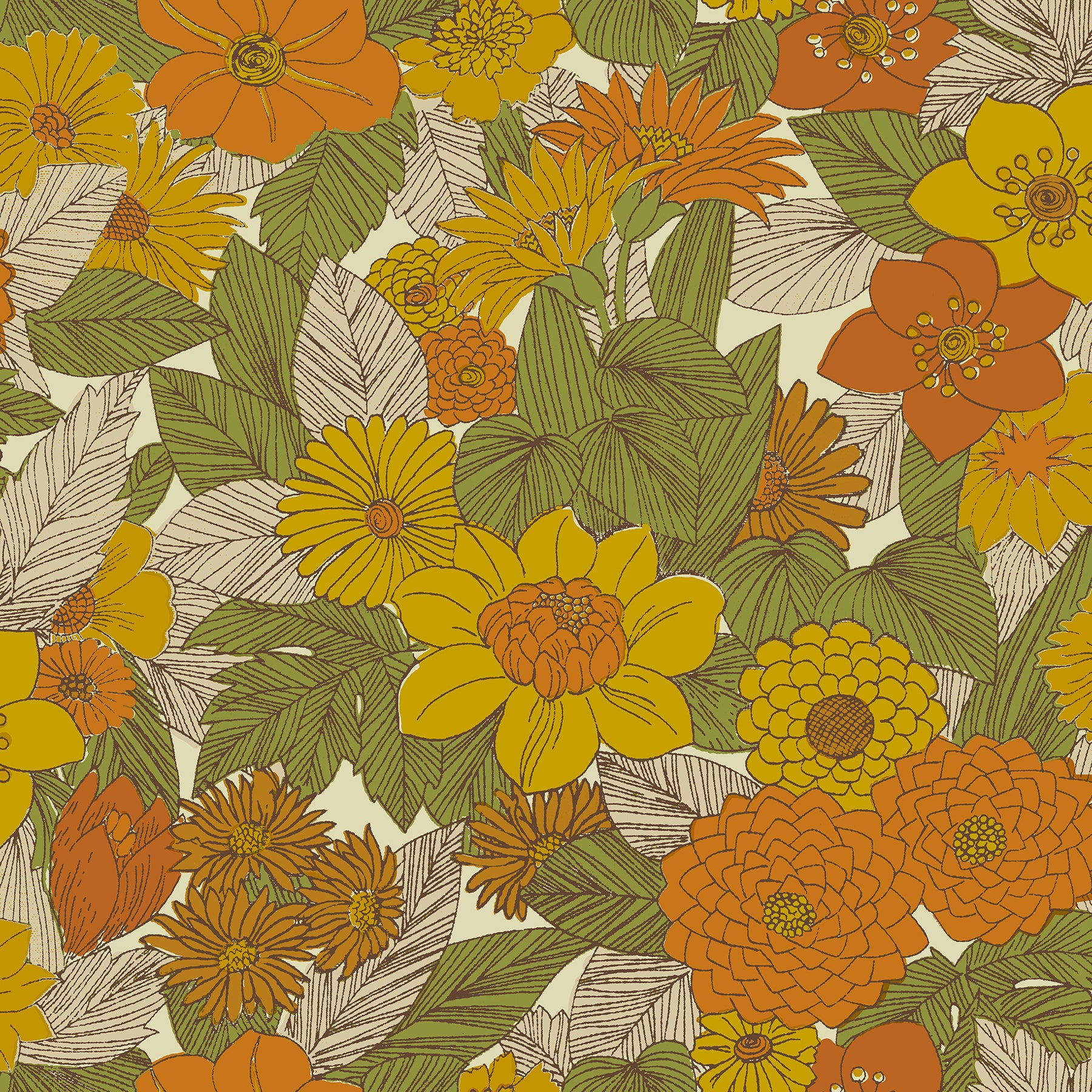 Retro Floral P&S Wallpaper by WallPops