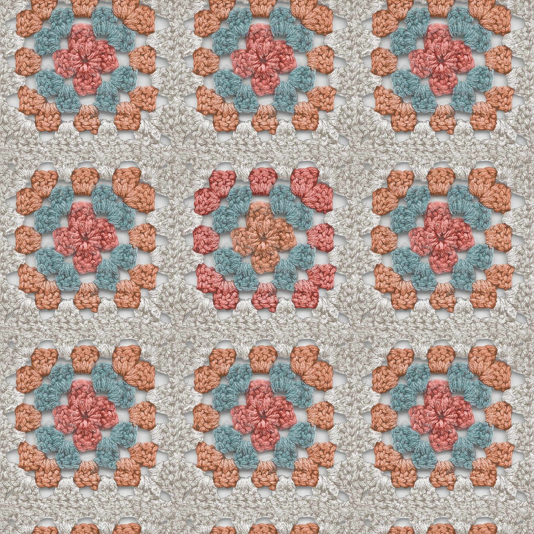 Granny Square Cream & Pink Peel and Stick Wallpaper by WallPops