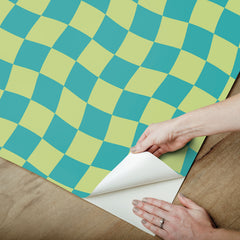 Groovy Checker Peel and Stick Wallpaper - how to peel