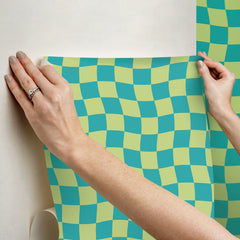 Groovy Checker Peel and Stick Wallpaper - how to stick