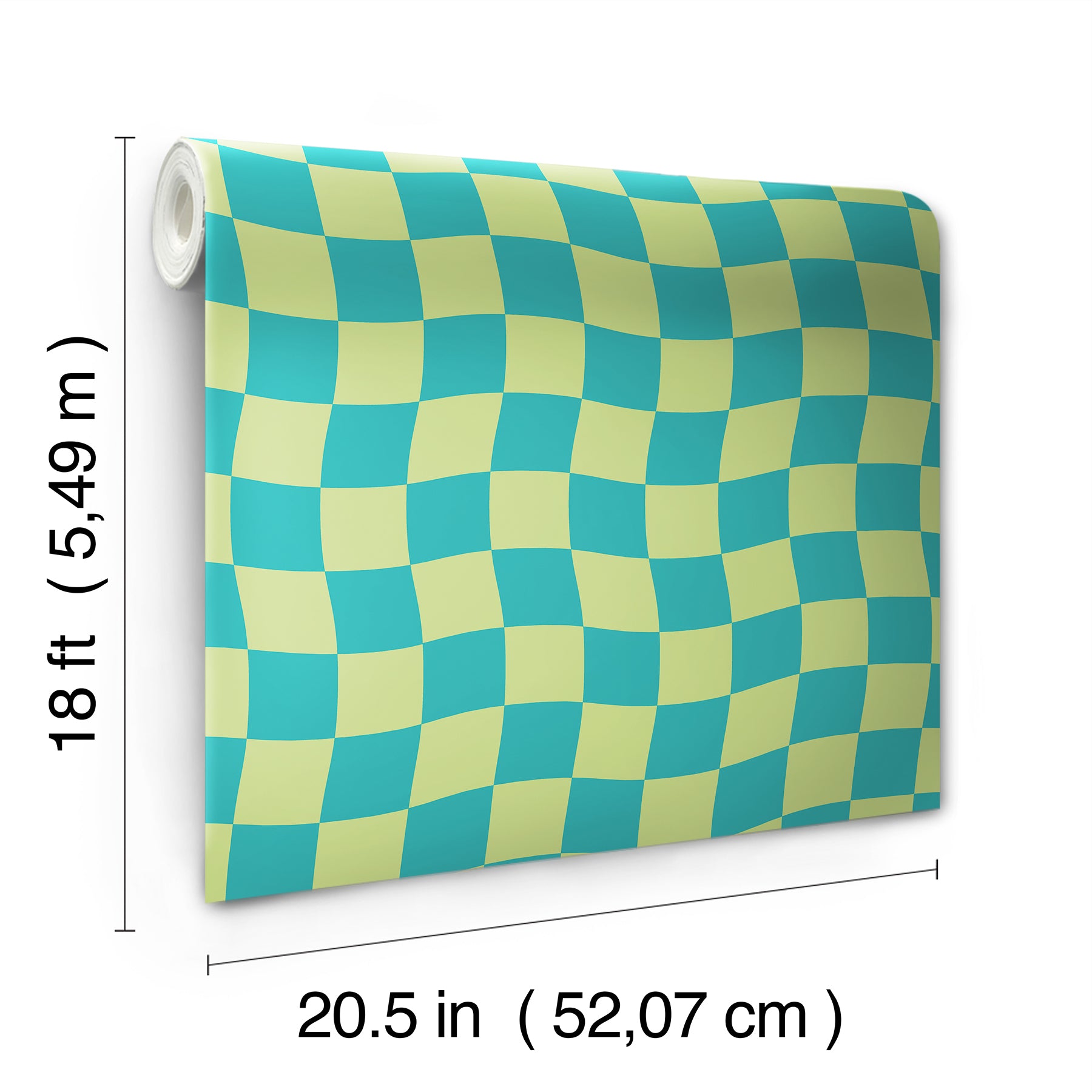 Groovy Checker Peel and Stick Wallpaper - dimensions