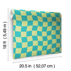 Groovy Checker Peel and Stick Wallpaper - dimensions