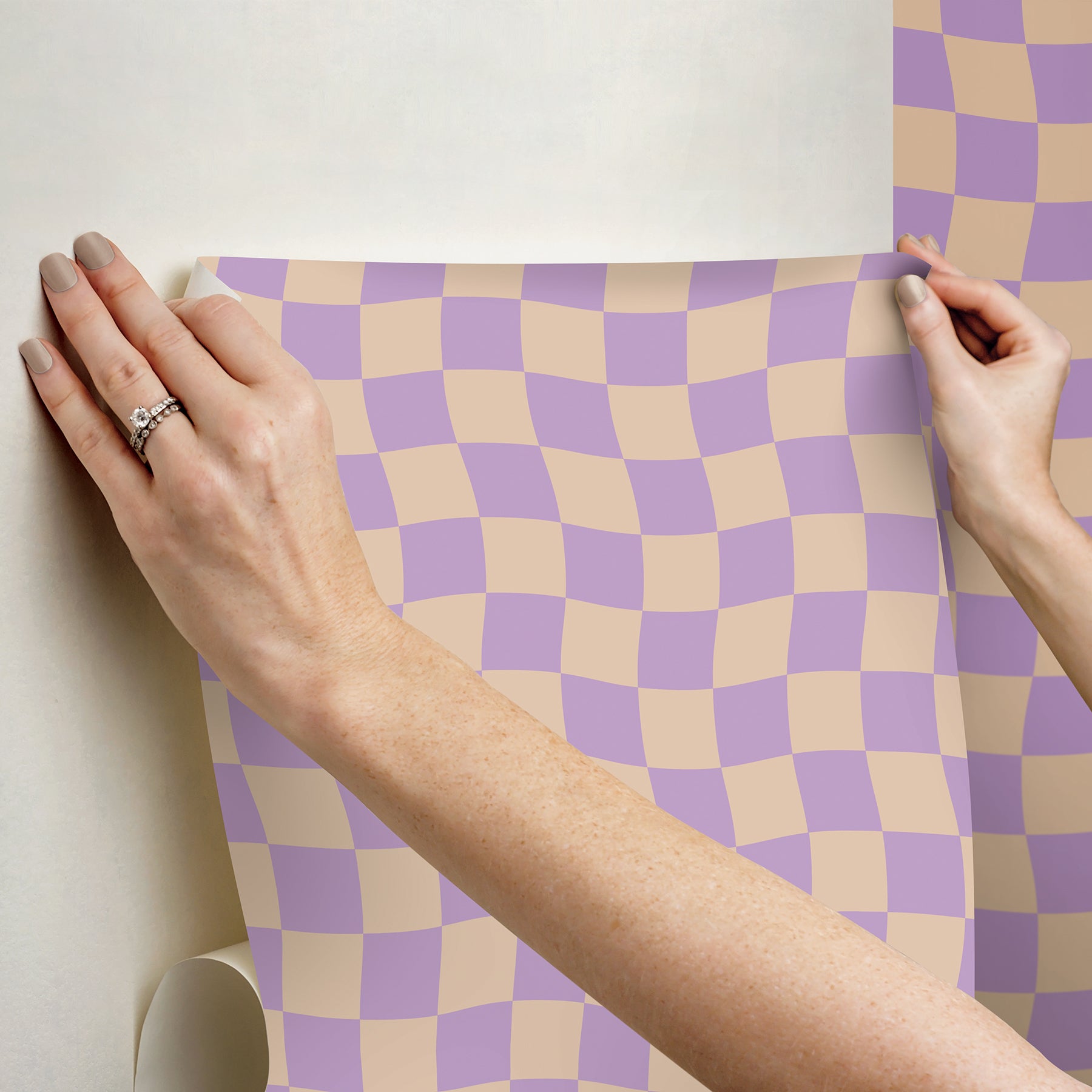 Groovy Checker Peel and Stick Wallpaper - how to stick