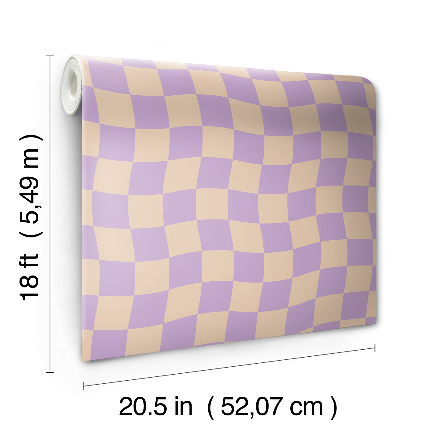 Groovy Checker Peel and Stick Wallpaper - dimensions