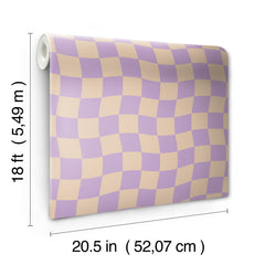 Groovy Checker Peel and Stick Wallpaper - dimensions