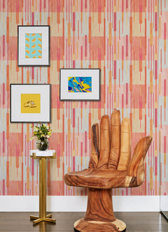 Abstract Grid P&S Wallpaper in a room setting