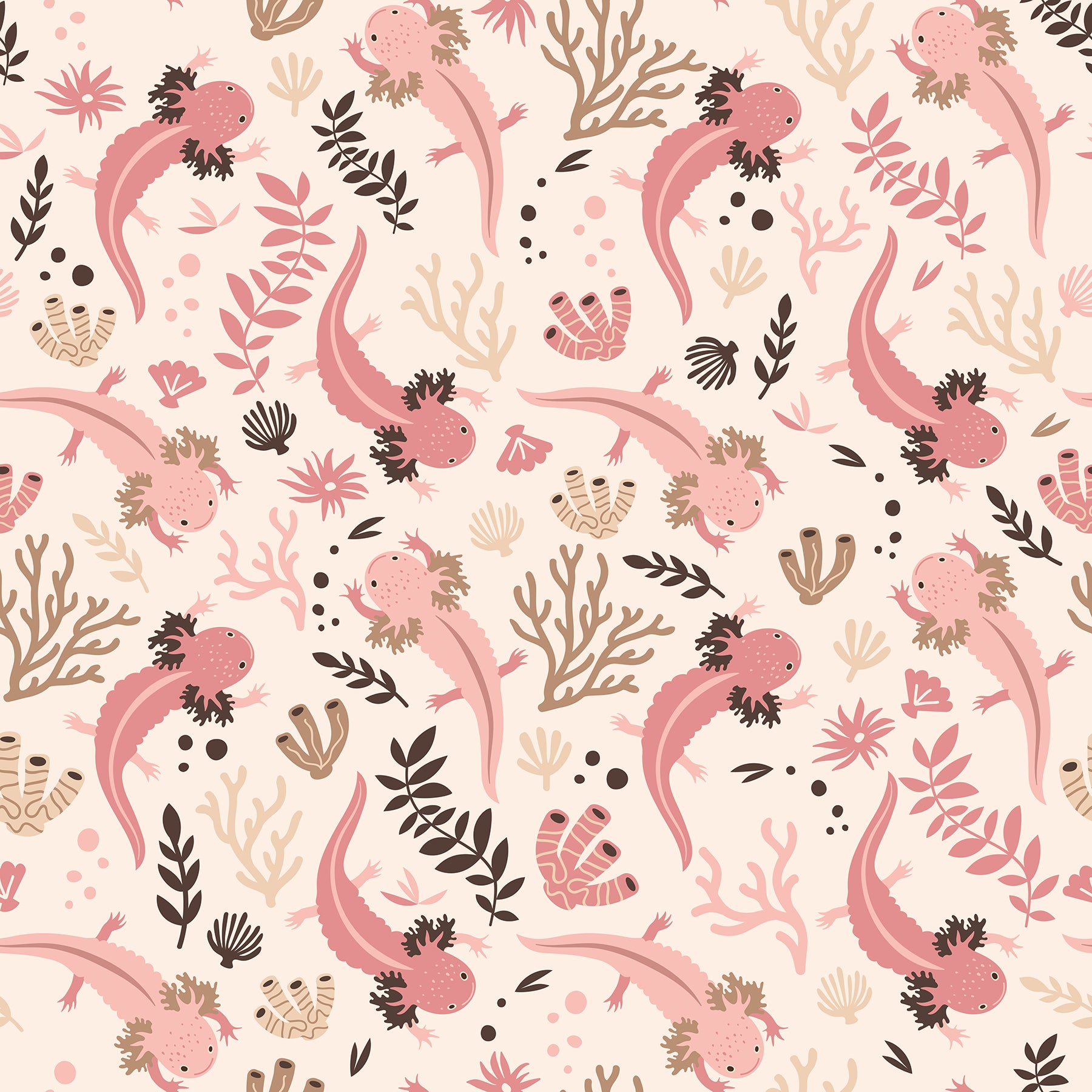 Axolotl Underwater Garden Peel and Stick Wallpaper by WallPops