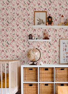 Axolotl Underwater Garden Peel and Stick Wallpaper in a room setting