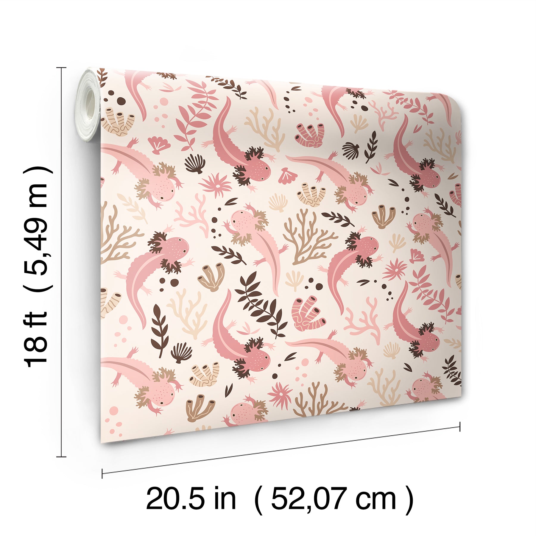Axolotl Underwater Garden Peel and Stick Wallpaper
