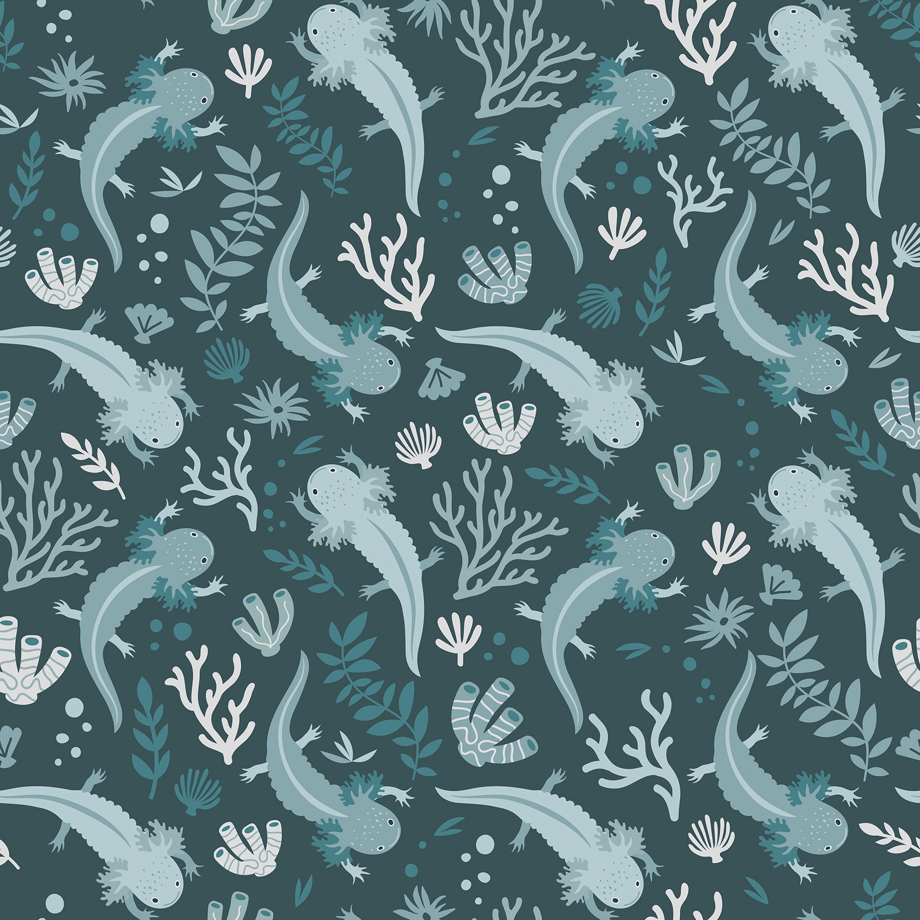 Axolotl Underwater Garden Peel and Stick Wallpaper by WallPops
