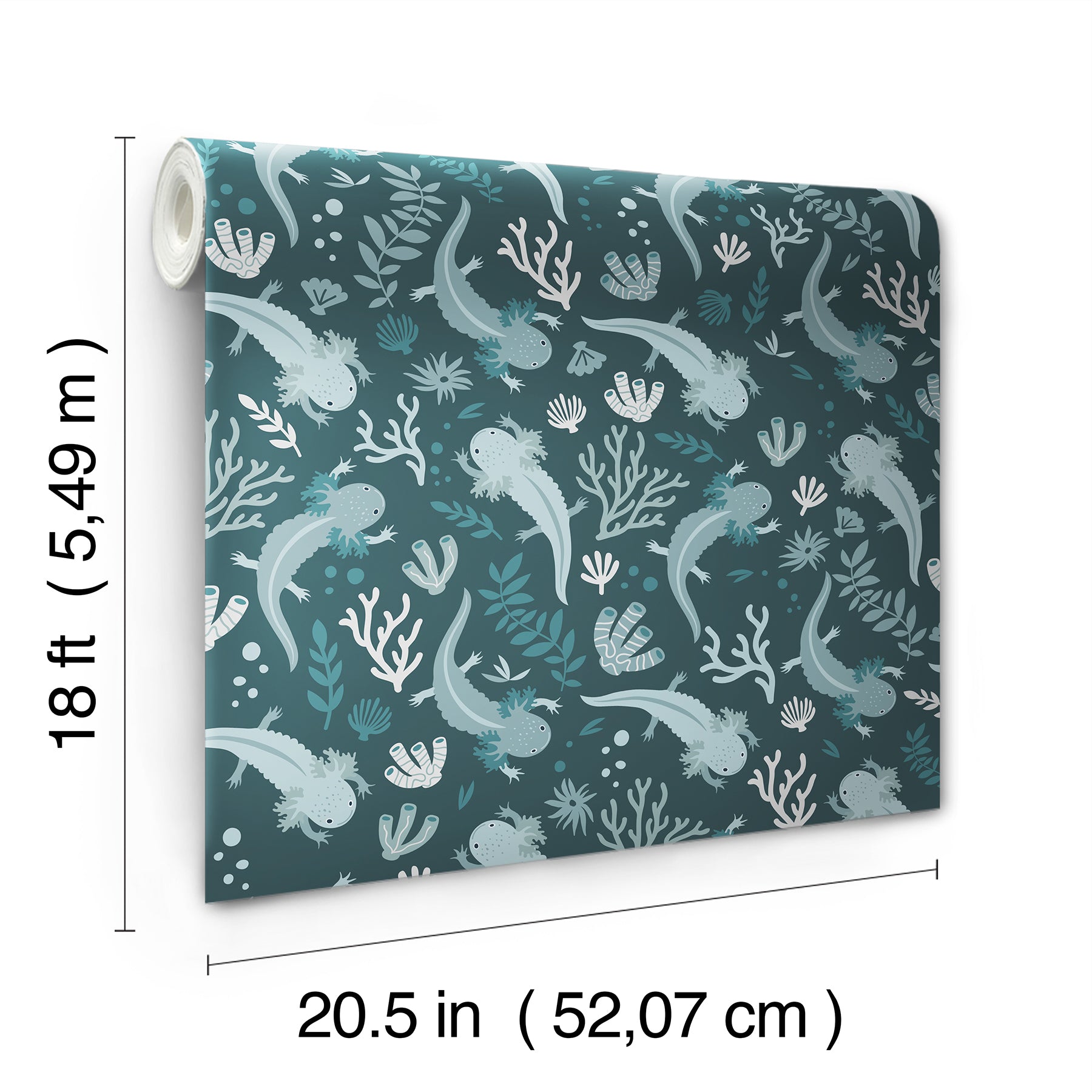 Axolotl Underwater Garden Peel and Stick Wallpaper
