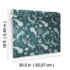 Axolotl Underwater Garden Peel and Stick Wallpaper