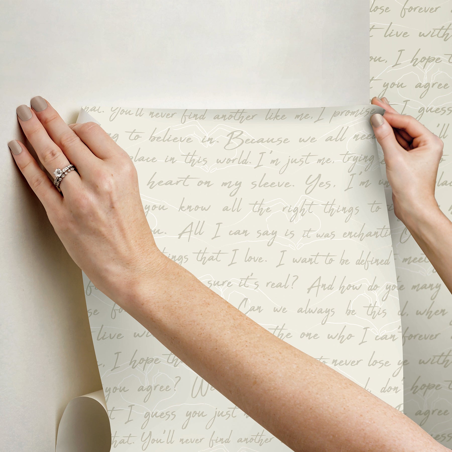 Love Letters Parchment Peel and Stick Wallpaper - how to stick