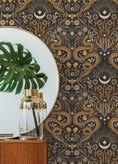 Mystic Serpent P&S Wallpaper in a room setting