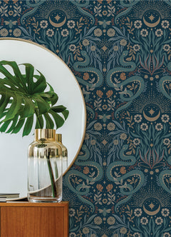 Mystic Serpent P&S Wallpaper in a room setting