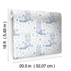 Cowgirl Like Me Blue Peel and Stick Wallpaper - dimensions